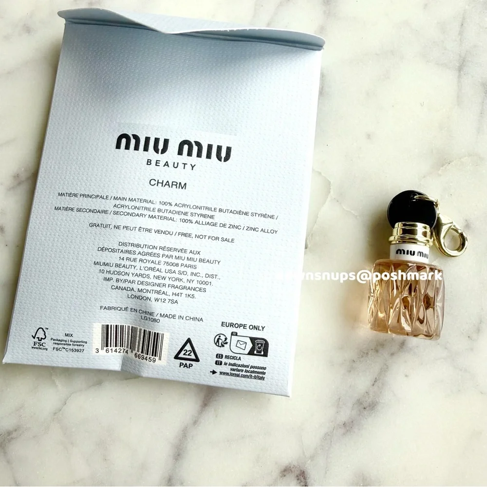 Miu Miu Miniature Miutine bottle charm
